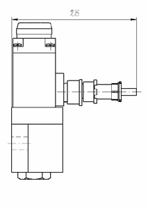 Размеры с соединителем 2РМГ14 прямым вентиля ВВ 351 и ВВ 352