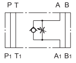 Гидросхема дросселя ERS4M-SA/40 Гидросхема дросселя ERS4M-SA/40