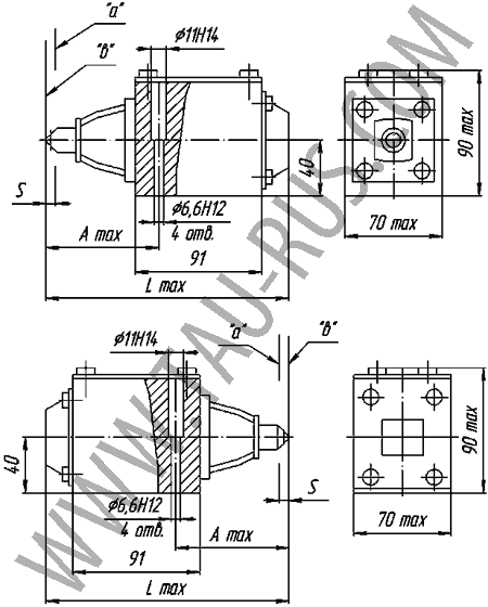 Габаритные размеры 1РМР10 574A (ВМР10 574A), 1РМР 574AФ (ВМР 10 574AФ) Габаритные размеры двухпозиционных 1РМР10 574A (ВМР10 574A), 1РМР 574AФ (ВМР 10 574AФ)