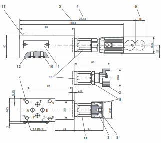 размеры клапана ZDB6 VB... и ZDB6 VP