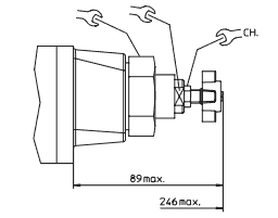 Размеры регулирующего устройства клапана JPG-311 для опции / V Размеры регулирующего устройства клапана JPG-311 для опции / V