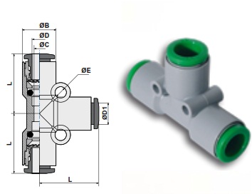 Фитинг тройник цанговый чертёж, фото Фитинг тройник цанговый чертёж, фото