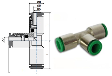 Фитинг тройник цанговый чертёж, фото Фитинг тройник цанговый чертёж, фото