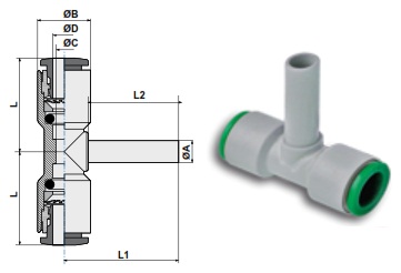 Фитинг тройник цанговый чертёж, фото Фитинг тройник цанговый чертёж, фото