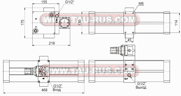 Размеры усилителей давления 17100.125.NR