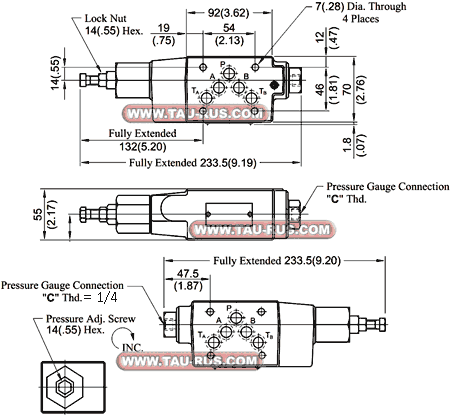 Размеры клапанов редукционных MRP-03-B(H)-30, MRA-03-B(H)-30, MRB-03-B(H)-30 Размеры клапанов редукционных MRP-03-B(H)-30, MRA-03-B(H)-30, MRB-03-B(H)-30