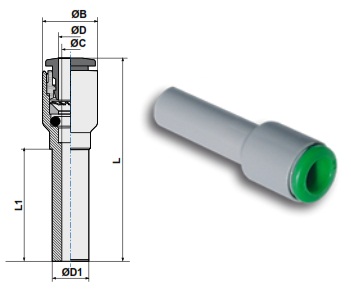 Фитинг-переходник цанговый чертёж, фото
