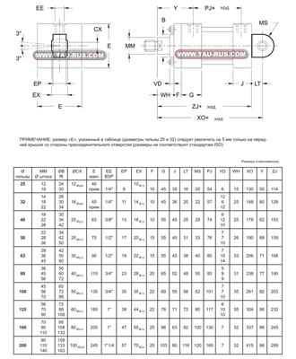 Гидроцилиндры HC2F* (проушина шарнирная) ISO/DIN MP3 Гидроцилиндры HC2F* (проушина шарнирная) ISO/DIN MP36