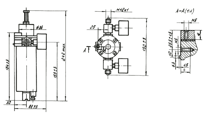Габаритные и присоединительны размеры фильтра-стабилизатора ФСДВ-10 | ФСДВ-6