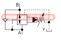 Гидросхема клапанов AGIRR-10, AGIRR-20, AGIRR-32