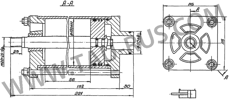 Конструкция уравновешивателя толкающего действия с быстросъёмным креплением за нижнюю крышку
