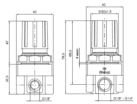 Регуляторы давления PNEUMAX модель 17102A.C и 17002B.D