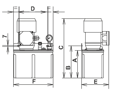 Размеры станции смазочной MPT-200 с пластиковым баком