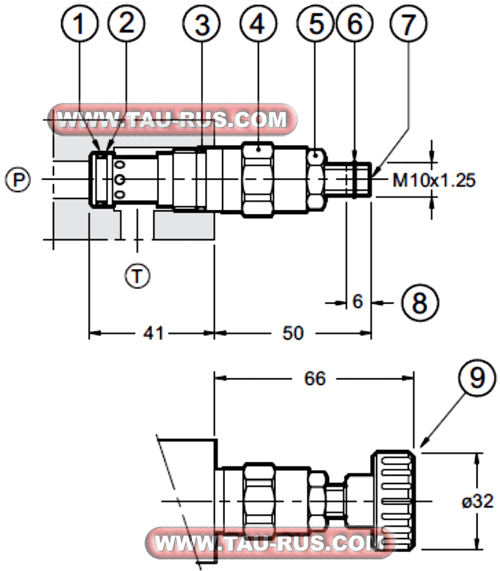 Габаритные и присоединительные размеры клапанов CRQ3/12, CRQ4/M1/12, CRQ5/M1/12, CRQ6/M1/12