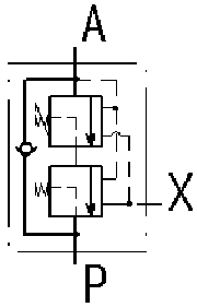 Гидросхема клапана тормозного 1КТУ-20