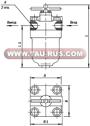 Размеры фильтров 10-80-1, 16-80-1, 25-80-1, 40-80-1, 16-125-1, 25-125-1, 40-125-1, 63-125-1