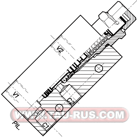 Клапан подпорно-тормозной односторонний OWC-30-SE-14-L (001.623.0X0) Клапан подпорно-тормозной односторонний OWC-30-SE-14-L (001.623.0X0)