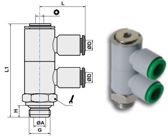 Коллектор цанговый двухуровневый поворотный чертёж, фото