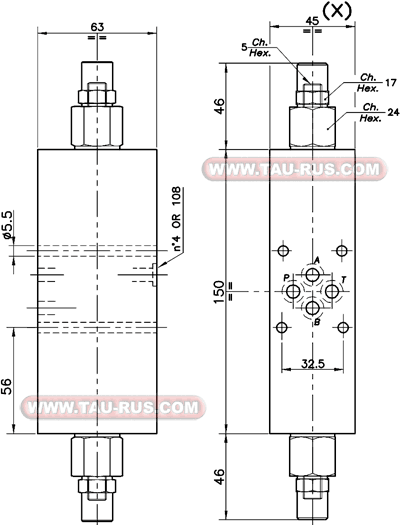 Размеры клапана OWC-DE-L6 (001.227.0X0) Размеры клапана OWC-DE-L6 (001.227.0X0)
