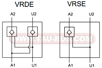 Графическое обозначение гидрозамков VRDE-03-F, VRDE-02-F, VRDE-01-F, VRSE-01-F