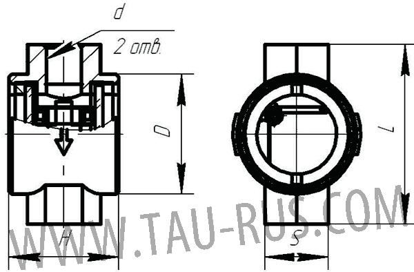 Габаритные и присоединительные размеры указателей потока УП-10, УП-15, УП-20, УП-25 Габаритные и присоединительные размеры указателей потока УП-10, УП-15, УП-20, УП-25