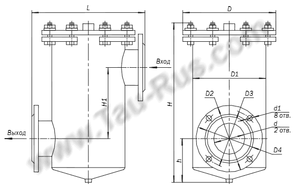 Размеры сепаратора фильтра ФММ-26, ФММ-27