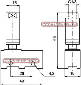 Размеры реле давления 900.18.1-1, 900.18.1-4