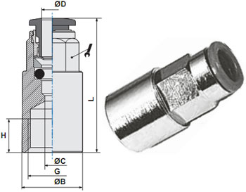 Прямой цановый фитинг чертёж, фото
