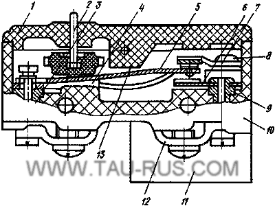 Конструкция и принцип действия микровыключателей МП2101Л, МП2102Л, МП2104Л, МП2105Л, МП2106Л, МП2107Л, МП2109Л, МП2202Л, МП2203Л, МП2204Л, МП2205Л, МП2206Л, МП2208Л, МП2302Л, МП2303Л, МП2304Л, МП2305Л, МП2306Л, МП2308Л, МП2313Л