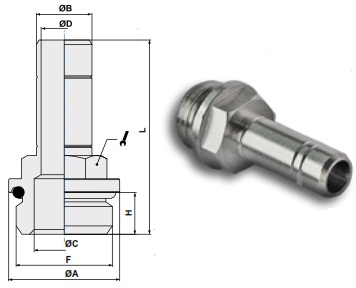 Штуцер под цанговый фитинг чертёж, фото