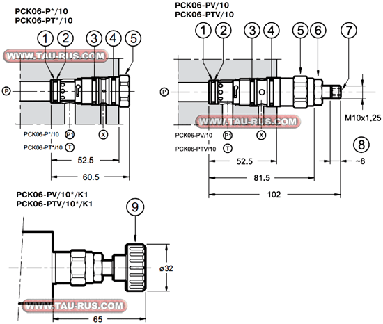 Габаритные и присоединительные размеры компненсаторов давления PCK06-PTV/10N, PCK06-PV/10N Габаритные и присоединительные размеры компненсаторов давления PCK06-PTV/10N, PCK06-PV/10N