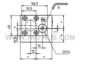 ATOS Размеры компенсатора давления KC-011/30 ATOS Размеры компенсатора давления KC-011/30