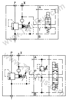 Гидросхема клапана AGAM-**/11, AGAM-**/21 Гидросхема клапана AGAM-**/11, AGAM-**/21