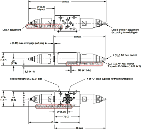 Размеры клапанов DGMC-3-PT-G(A,B,C)W, DGMC-3-AB-G(A,B,C)W, DGMC-3-BA-G(A,B,C)W, DGMC-3-AT-G(A,B,C)W, DGMC-3-BT-G(A,B,C)W Размеры клапанов DGMC-3-PT-G(A,B,C)W, DGMC-3-AB-G(A,B,C)W, DGMC-3-BA-G(A,B,C)W, DGMC-3-AT-G(A,B,C)W, DGMC-3-BT-G(A,B,C)W