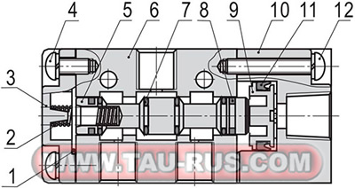 Устройство пневмораспределителей 3A110-M5, 3A110-06, 3A210-06, 3A210-08, 3A310-08, 3A310-10, 3A410-15