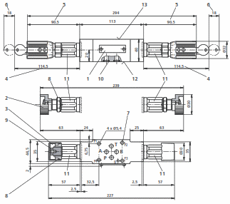размеры клапана ZDB6 VC... и ZDB6 VD