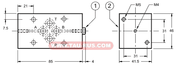 Промежуточная монтажная плита PM-PSP-AB/10N Код 1950611, для установки реле давления PSP
