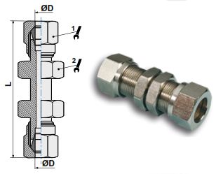 Фитинг-соедините с монтажными гайками чертёж, фото
