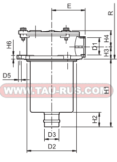 Размеры сливного фильтра FRT-TB012, FRT-TB034, FRT-TB100, FRT-TB112, FRT-TB114, FRT-TB200