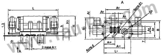 Размеры пневмораспределиетелей В64-14А-05, В64-15А-05
