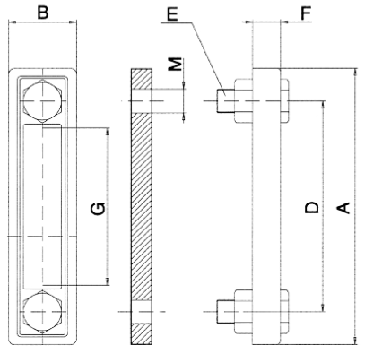 Размеры указателей уровня масла LG1, LG2, LG1T, LG2T