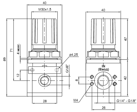 Регуляторы давления PNEUMAX модель 17102A.C и 17002B.D