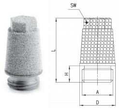 Пневмоглушители Camozzi (глушители шума) 2921 1/8; 2921 1/4; 2921 3/8; 2921 1/2; 2921 3/4