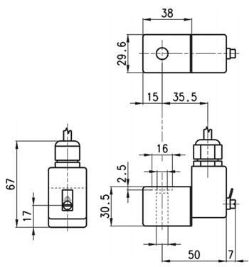 Габаритные размеры катушек H83, H8B, H8C, H8D, H8E Габаритные размеры катушек H83, H8B, H8C, H8D, H8E
