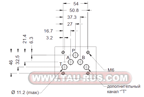 Монтажная поверхность гидроклапана PRM5 CETOP-05
