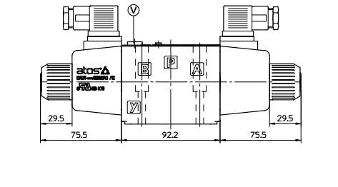 размеры гидрораспределителей DKER-1711-X-110/50/60AC, DKER-1713-X-230/50/60AC, DKER-1714-X-110/50/60AC