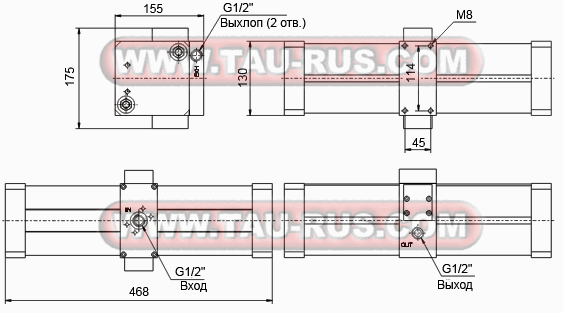 Размеры усилителей давления 17100.125.N