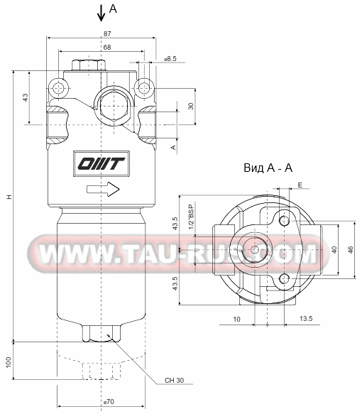 Габаритные размеры фильтров HMM28...