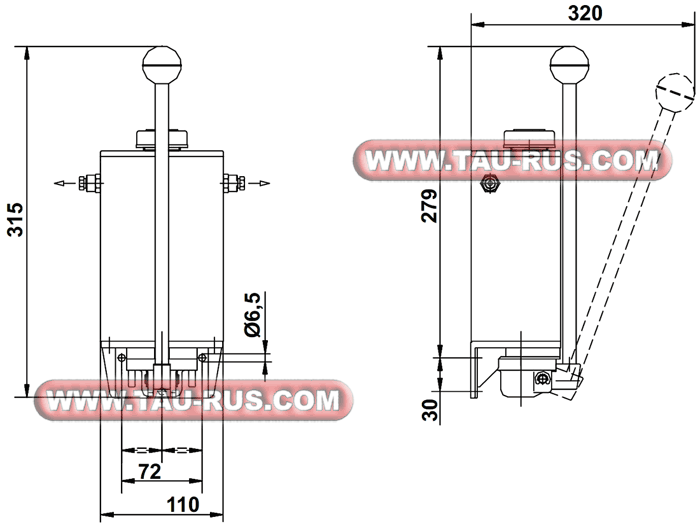 Размеры насоса PRD(G)-13