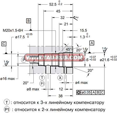 Монтажные размеры компненсаторов давления PCK06-PTV/10N, PCK06-PV/10N Монтажные размеры компненсаторов давления PCK06-PTV/10N, PCK06-PV/10N